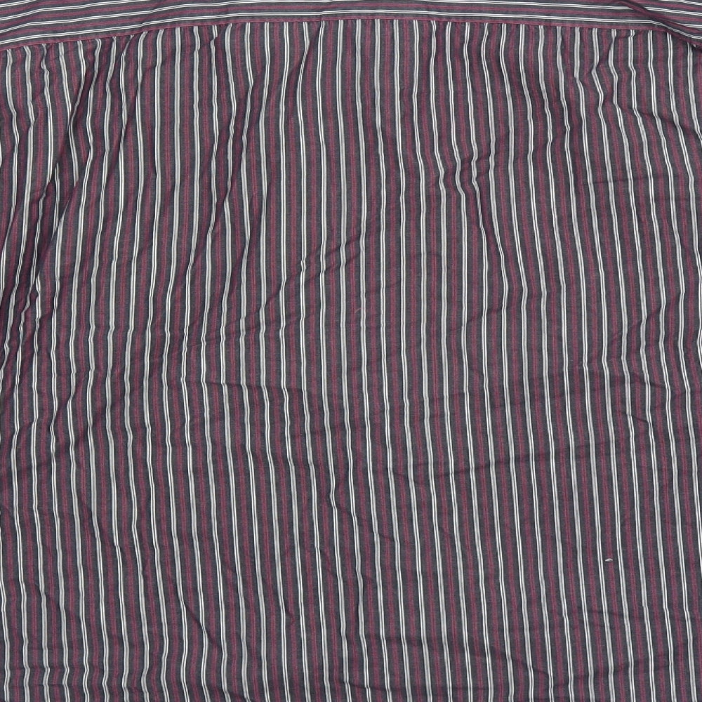 Brand and care label for Boston crew men’s multicoloured striped button-up, size L