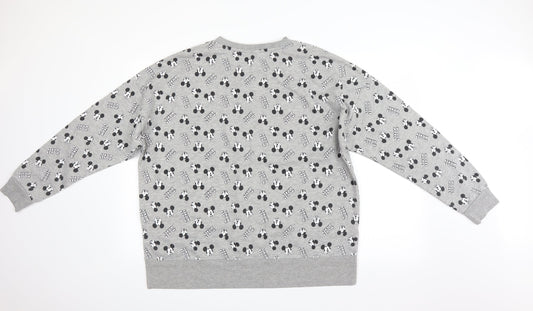 Disney Womens Grey Pullover Sweatshirt Size 14