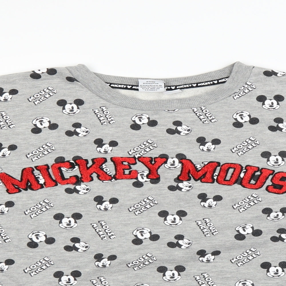 Disney Womens Grey Pullover Sweatshirt Size 14
