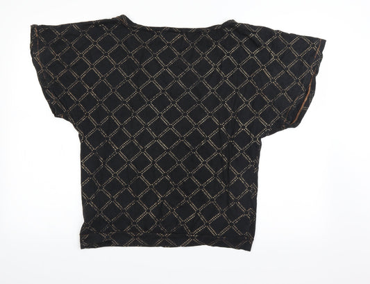 Hilfiger Mens Black Argyle/Diamond   T-Shirt Size M