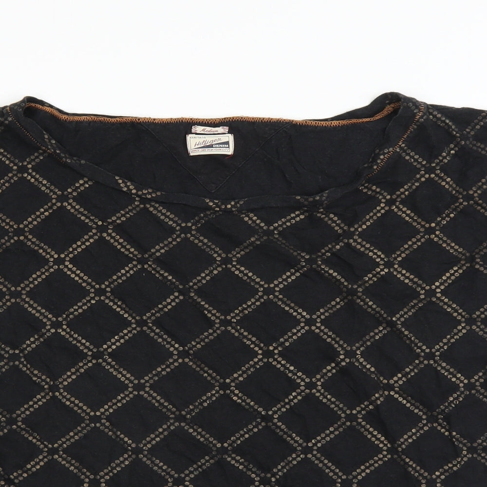 Hilfiger Mens Black Argyle/Diamond T-Shirt Size M