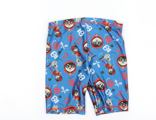Disney Boys Blue Solid Sleep Shorts Size 7-8 Years - pixar