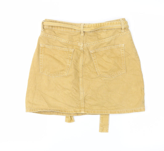 denim co Womens Yellow Mini Skirt Size 8