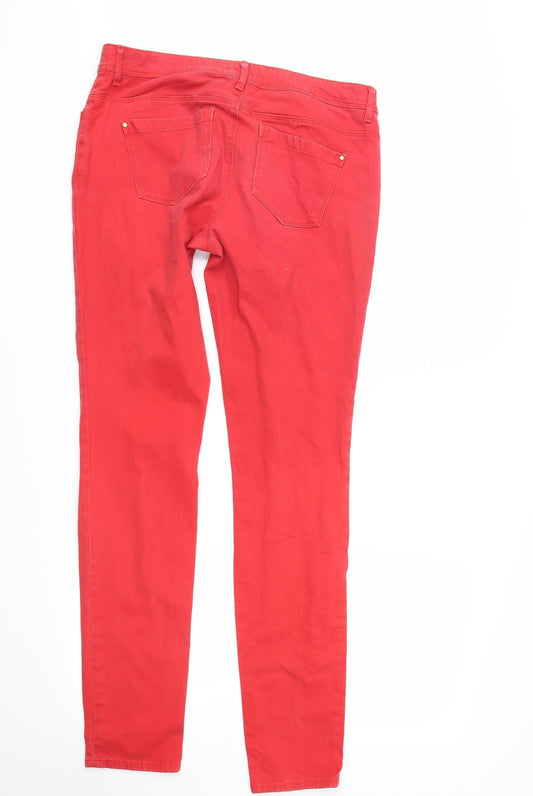 only blue forever Womens Red Skinny Jeans Size 32 in L30 in