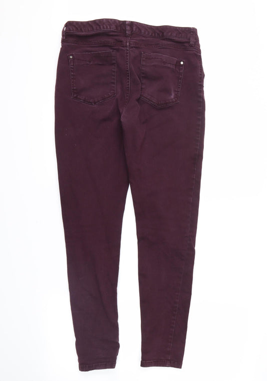 F&F Womens Purple Skinny Jeans Size 10 L26 in