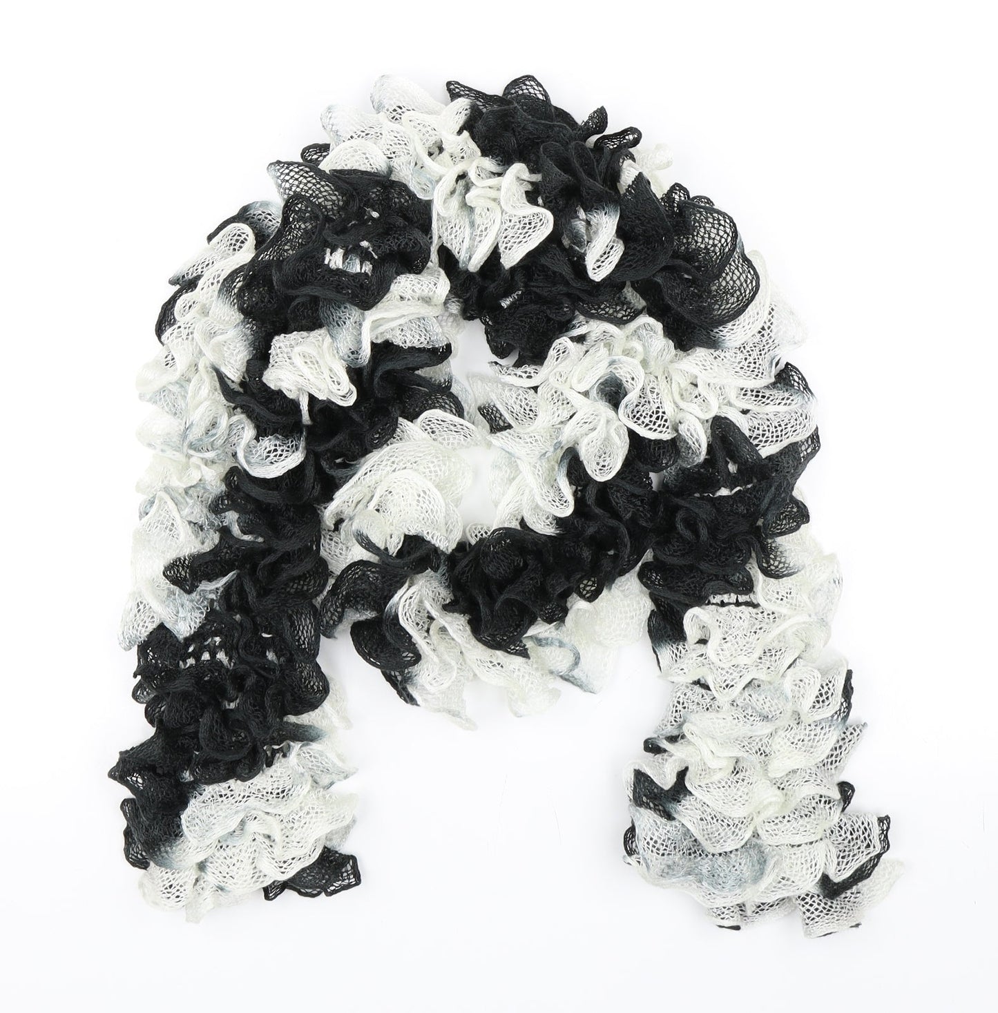 Preworn Womens Black Striped Scarf