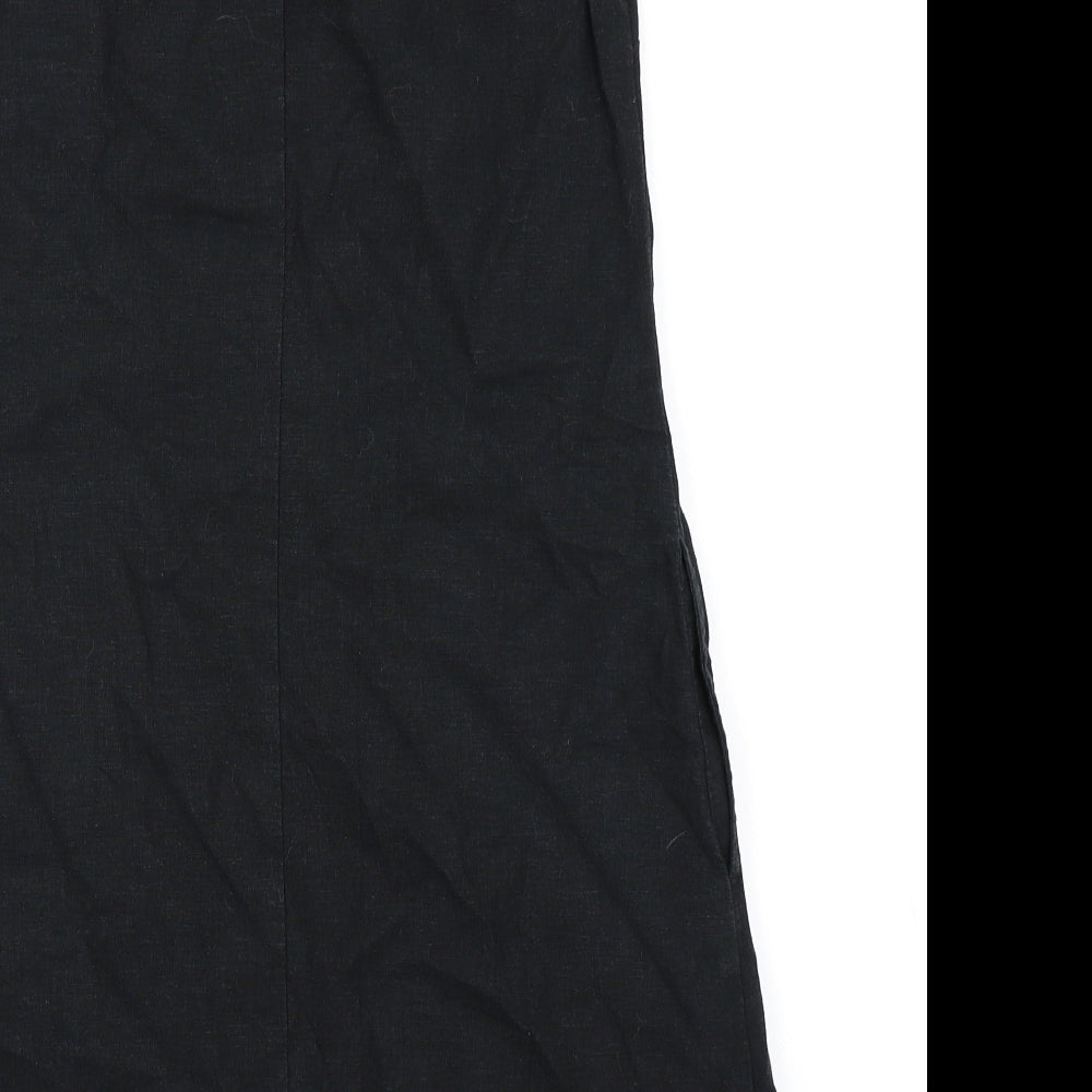 Brand and care label for Next women’s black t-shirt dress, size UK 8