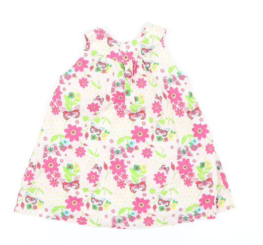H&M Girls Pink Floral A-Line Size 9-12 Months