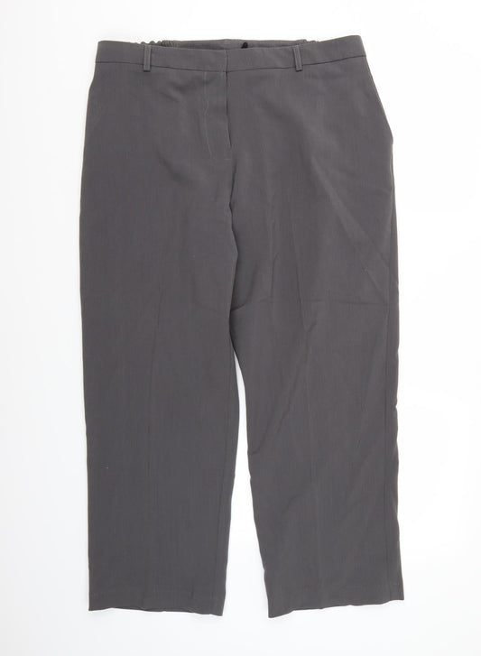 Essential Collection Womens Grey Rayon Trousers Size 18 L26 in