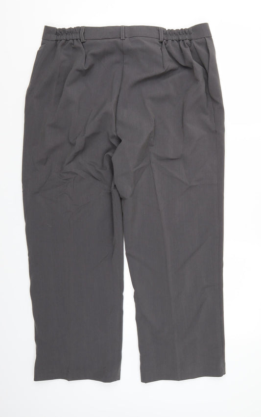 Essential Collection Womens Grey Rayon Trousers Size 18 L26 in