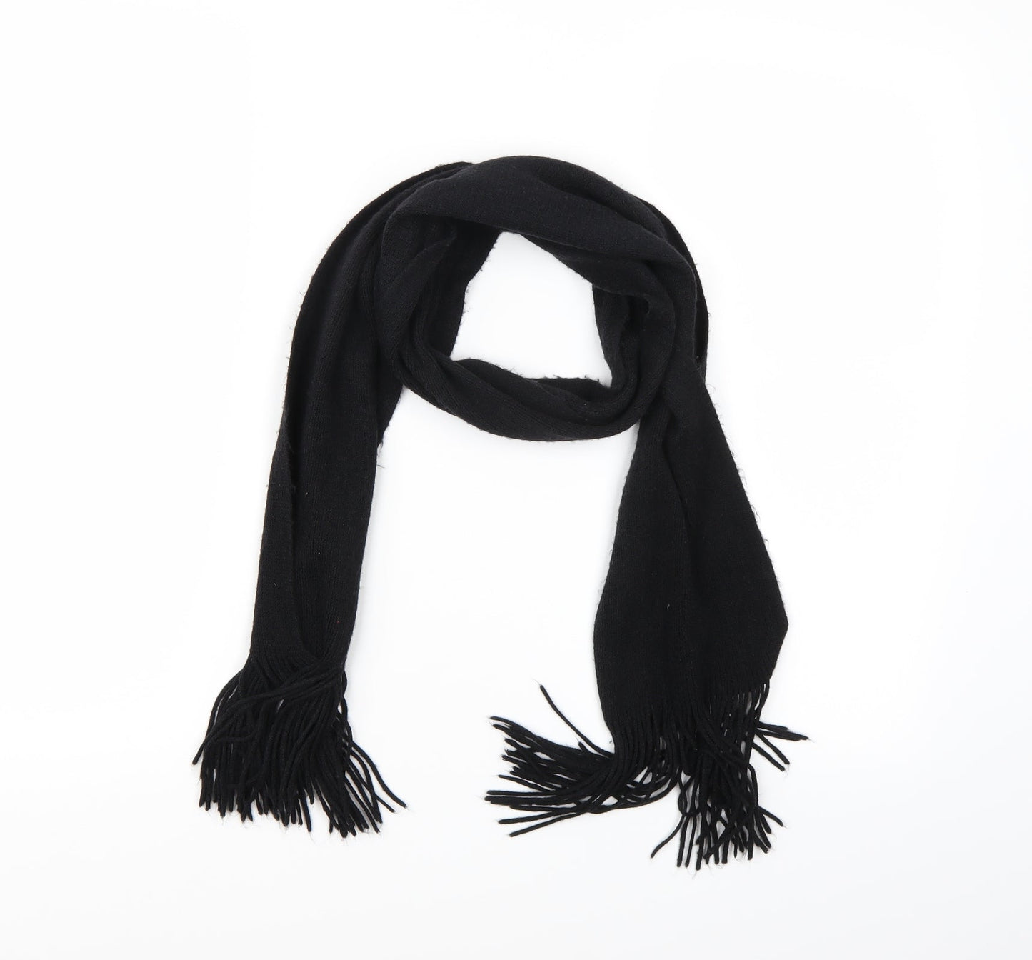 Preworn Womens Black Knit Scarf