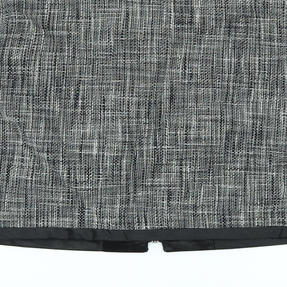 Brand and care label for H&M women’s black full zip jumper, size UK 10
