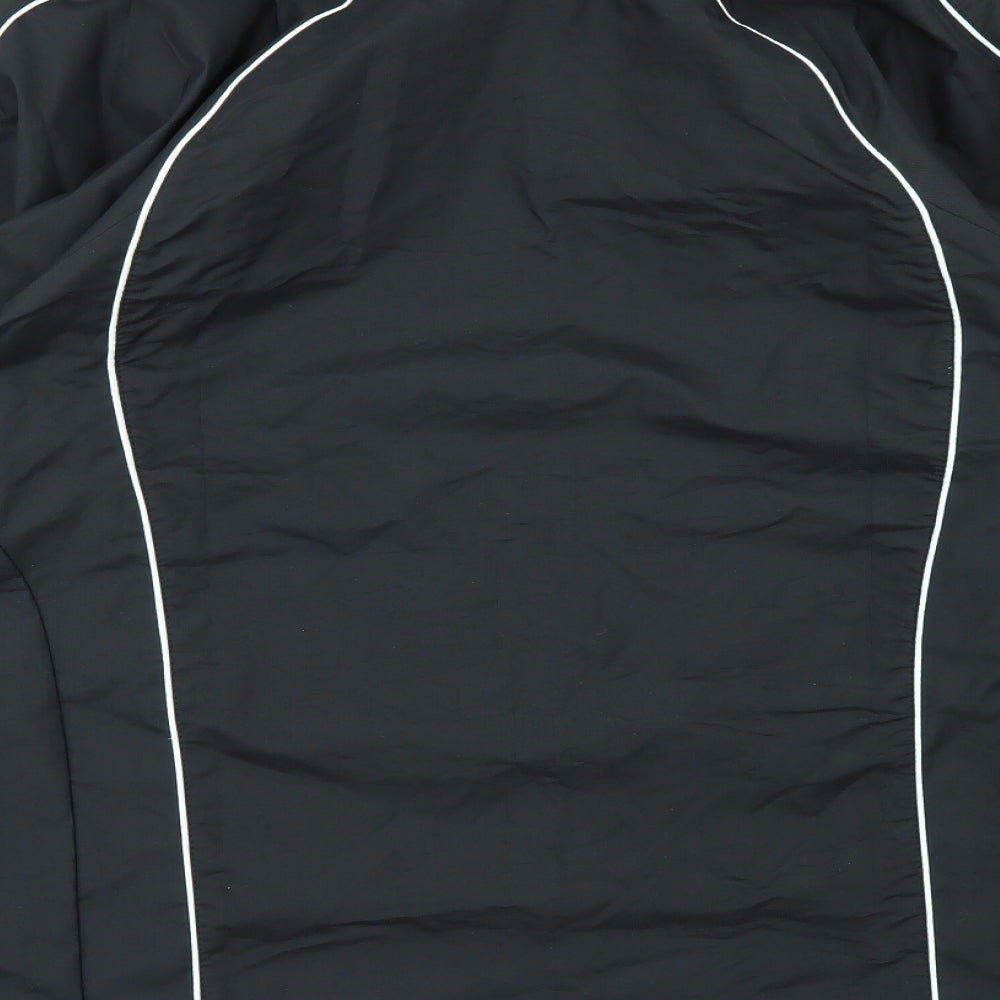 Brand and care label for Raging Bull men’s black rain coat coat, size M