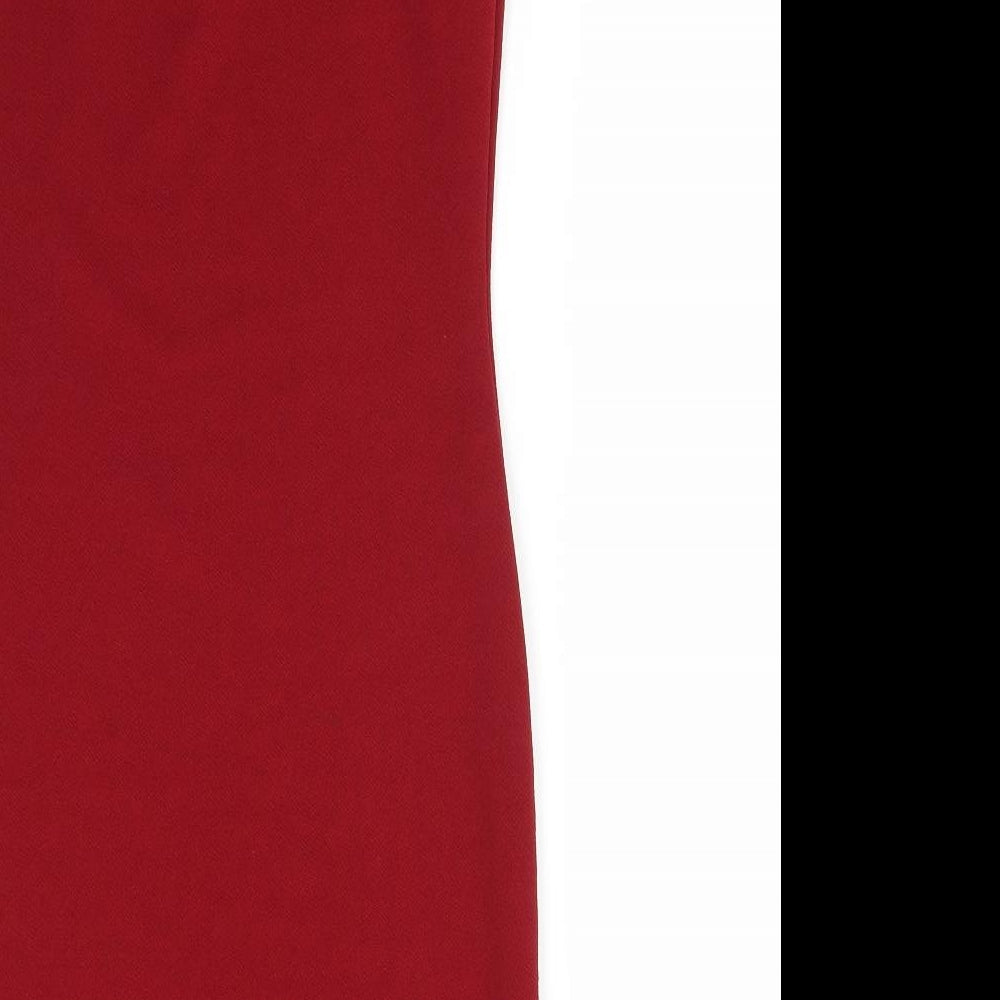 Brand and care label for Missguided women’s red bodycon, size UK 6