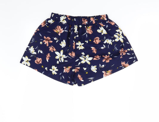Preworn Womens Blue Floral Culotte Shorts Size 10