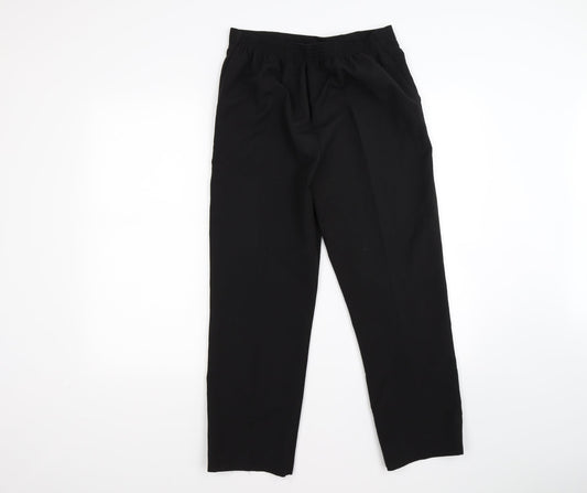 Preworn Womens Black Trousers Size 12 L25 in