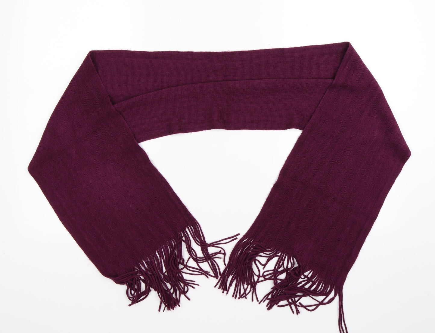 Front view of Preworn women’s purple knit scarf