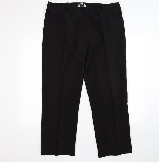 Essential Collection Womens Black Trousers Size 16 L27 in - work office