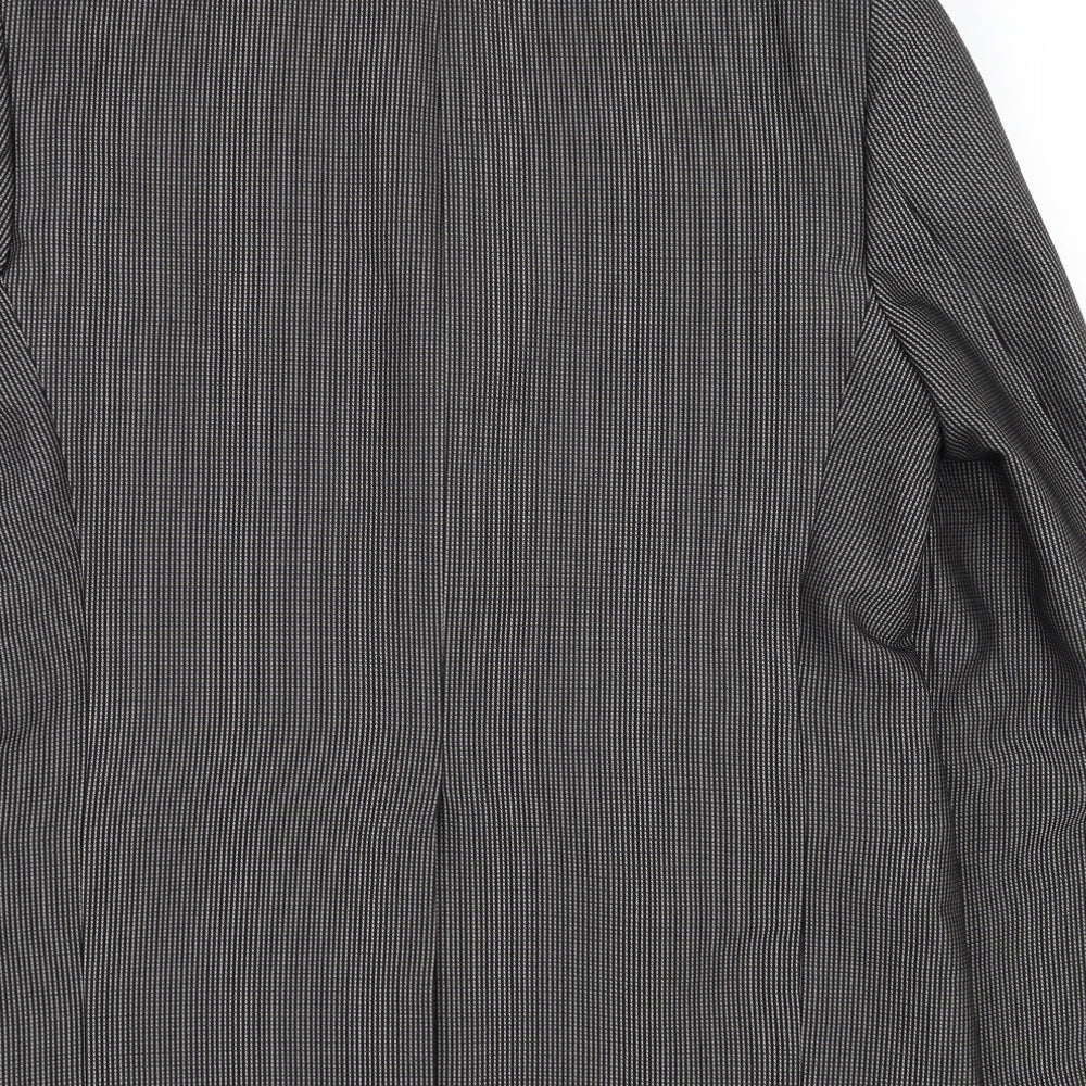 Brand and care label for vincent trade men’s black check jacket suit jacket, size 40, - made in italy