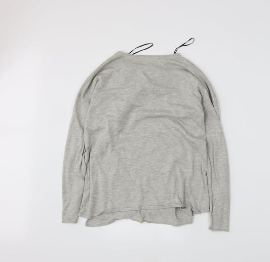 H&M Womens Grey Knit Cardigan Jumper Size 6