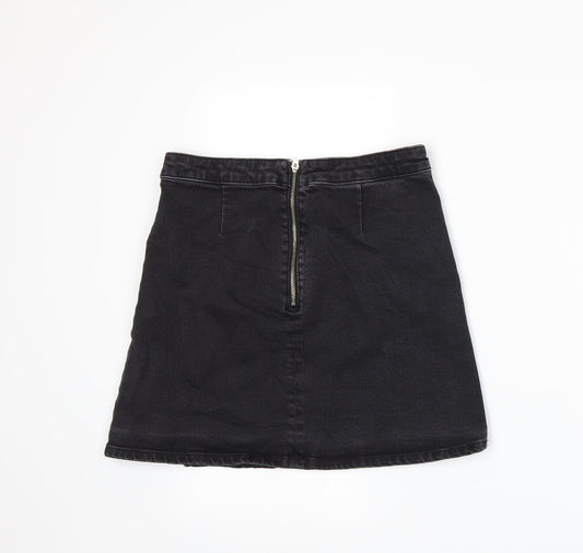 ASOS Womens Grey Denim A-Line Skirt Size 10