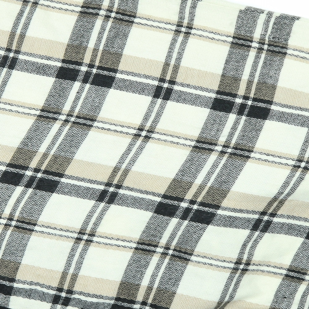 Brand and care label for Preworn women’s ivory check jacket one size