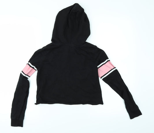 H&M Girls Black Pullover Hoodie Size 11 Years