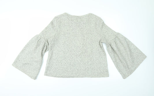 Marks and Spencer Womens Grey Pullover Jumper Size 2 - flared sleeves