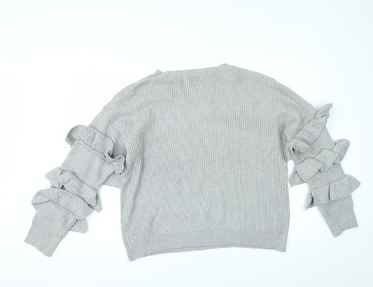 Wild flower Womens Grey Pullover Jumper Size L - Sleeve detail
