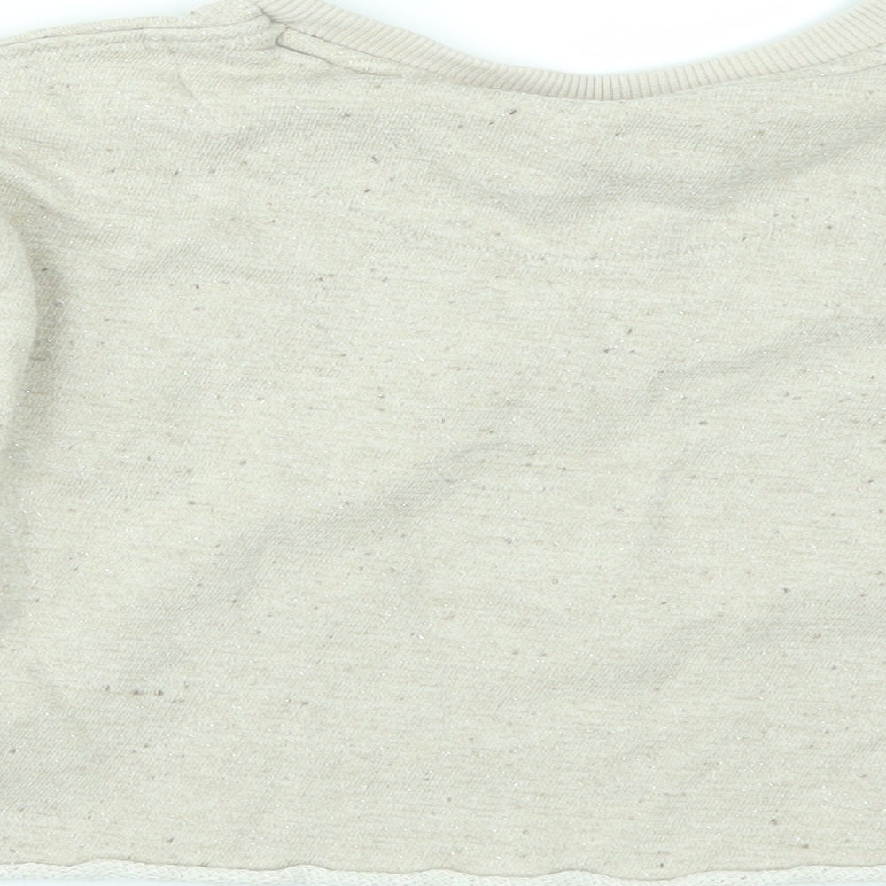 NEXT Girls Beige Pullover Sweatshirt Size 7 Years