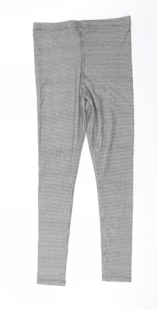 Topshop Womens White Check Jegging Trousers Size 10 L27 in