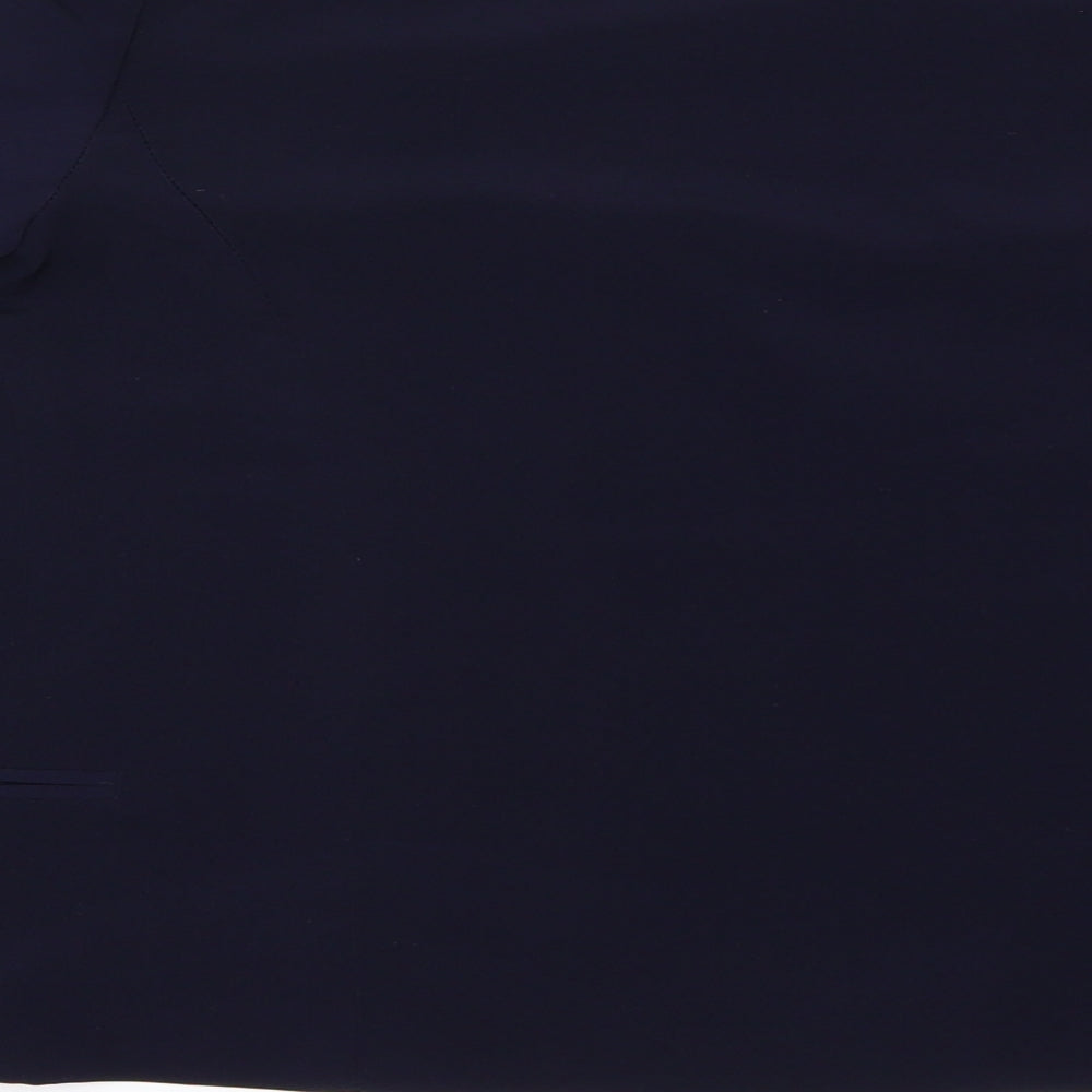 Brand and care label for New Look women’s blue jacket, size UK 10
