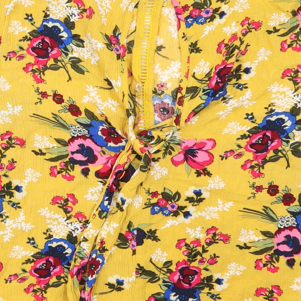 New Look Womens Yellow Basic T-Shirt Size 8