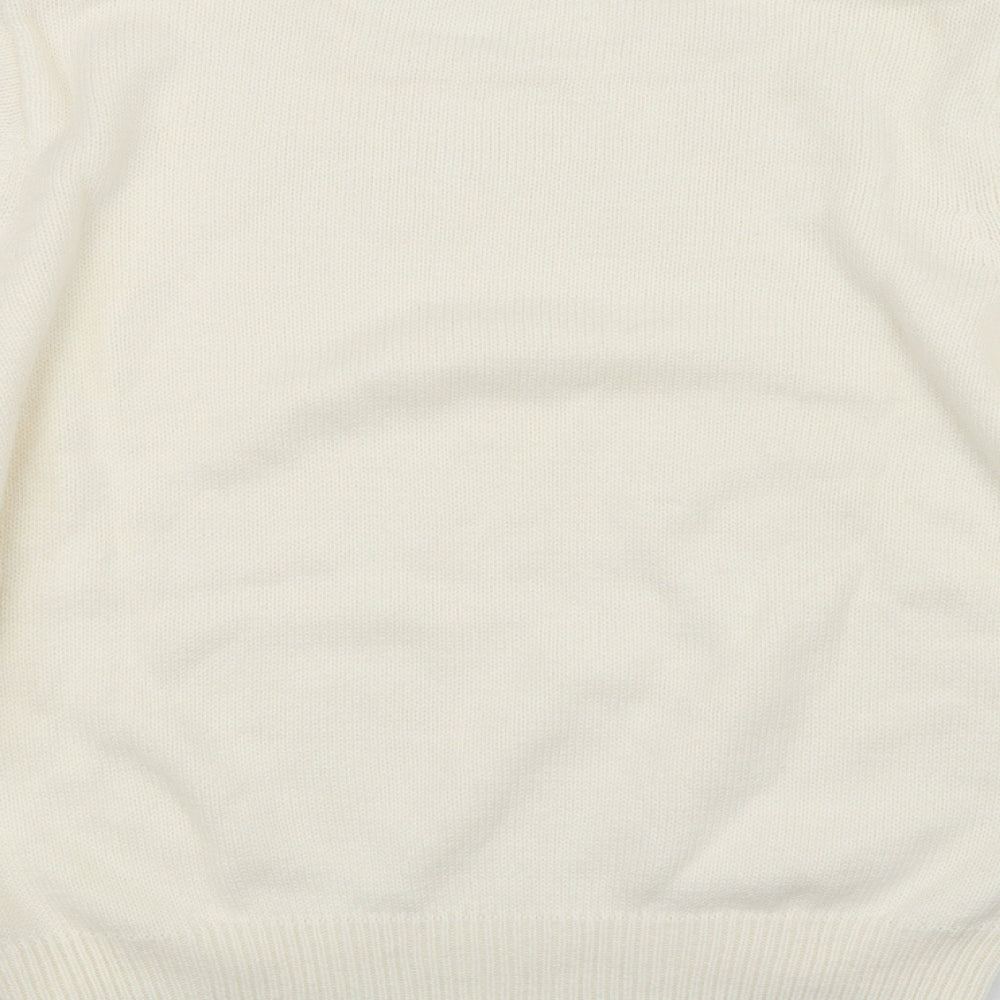 Brand and care label for Berkertex women’s white floral jumper, size UK 16