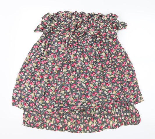 Sweewe Womens Grey Floral Shirt Dress Size S
