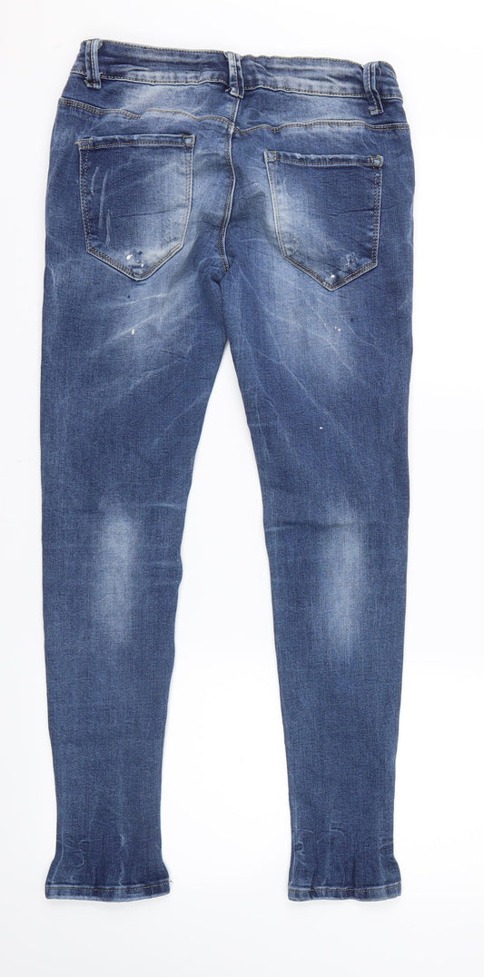 Kiss Pink Womens Blue Denim Straight Jeans Size 6 L27.5 in