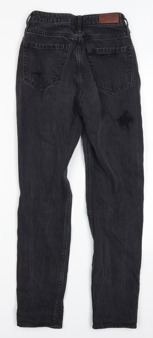 Hollister Womens Grey  Denim Mom Jeans Size 23 in L27 in
