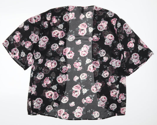 H&M Womens Pink Floral Kimono Jacket Size S