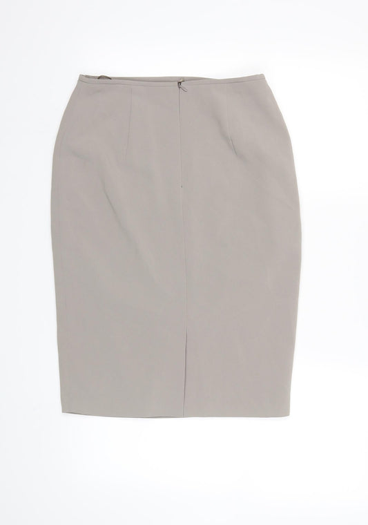 Preworn Womens Beige Straight & Pencil Skirt Size 28 in