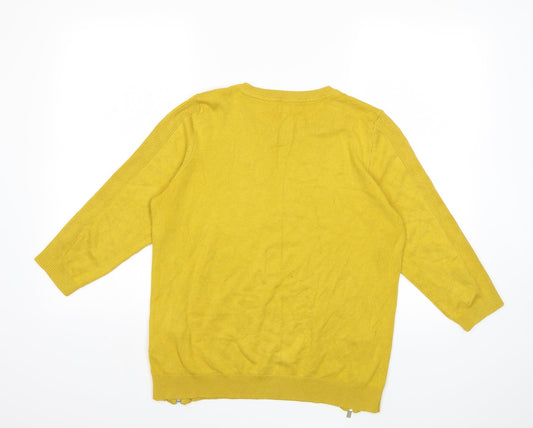 Red Herring Womens Yellow Pullover Jumper Size 16