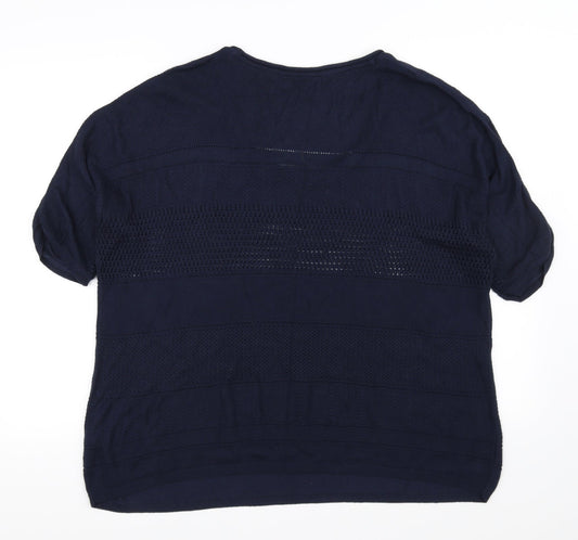 Moda Womens Blue Pullover Jumper Size 18 - see through