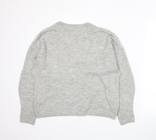 H&M Womens Grey Knit Pullover Jumper Size M