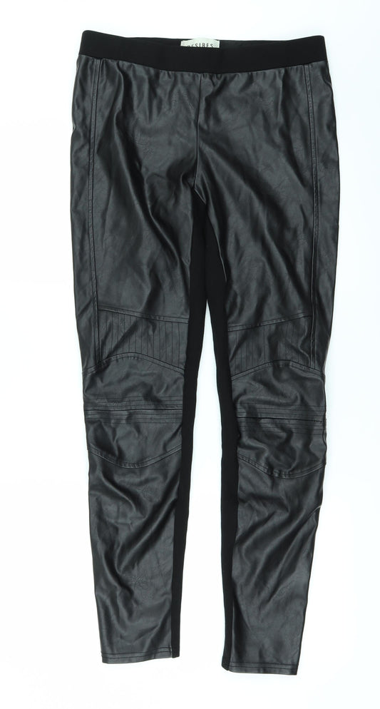 Desires Womens Black Trousers Size M L26 in