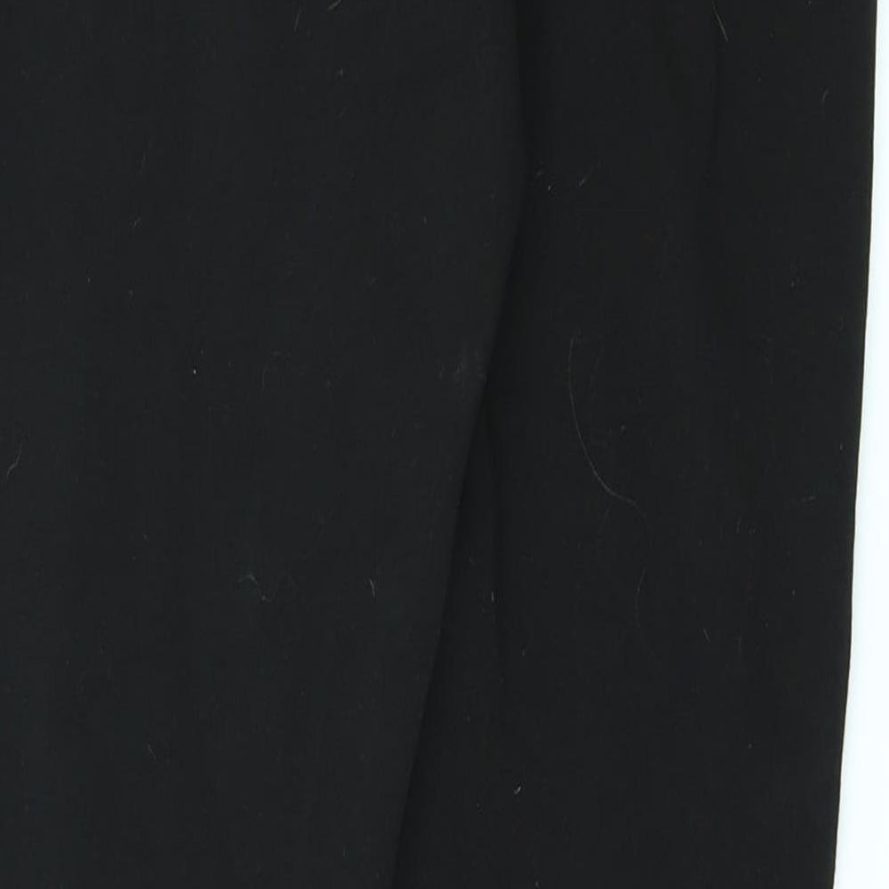 Brand and care label for esmaura women’s black trousers, size UK 8, 24-inch leg