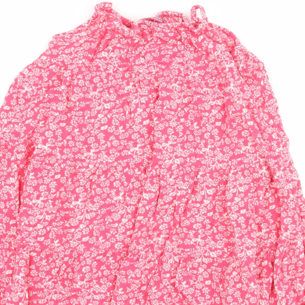 Brand and care label for Primark girls’ pink floral a-line, size 18-24, months
