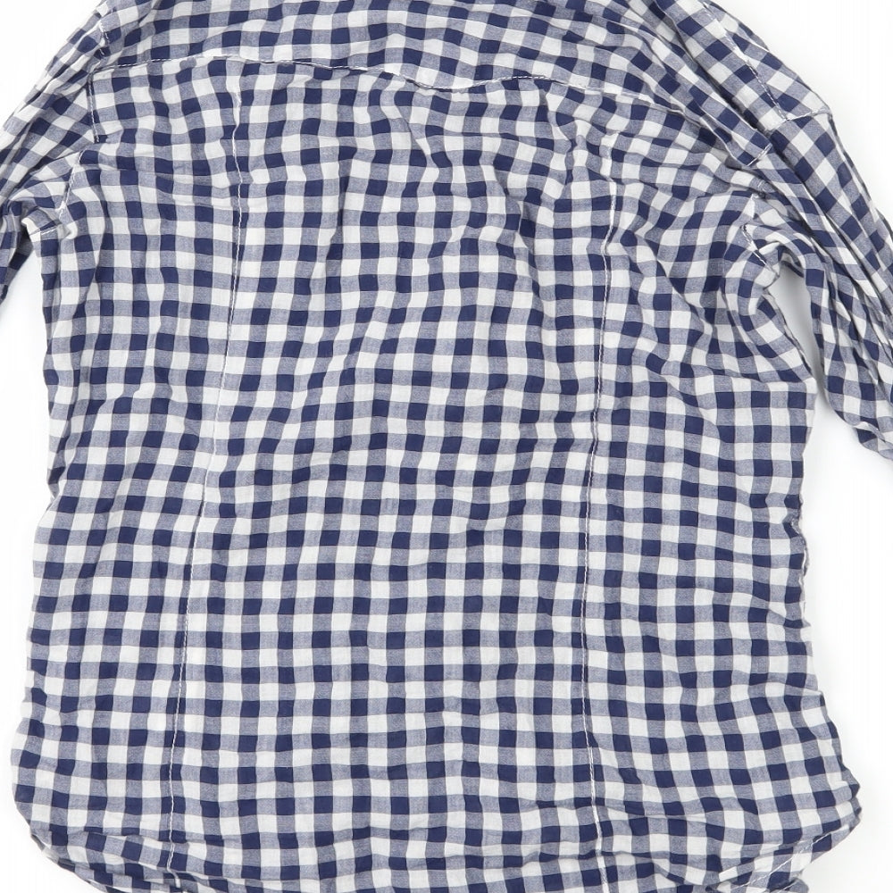 Gap Womens Blue Check Basic Button-Up Size XS