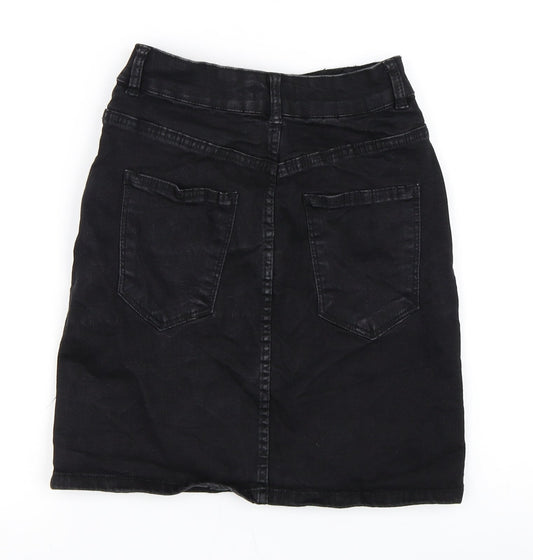 Bershka Womens Black A-Line Skirt Size 6