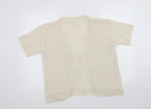 Pulse Womens White Cardigan Jumper Size L