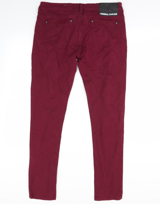 Criminal Damage Womens Purple Skinny Jeans Size 36 in L28 in