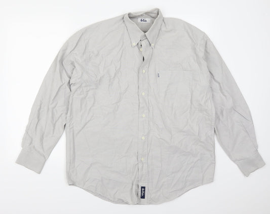 Lee Cooper Mens Grey Button-Up Size 15.5